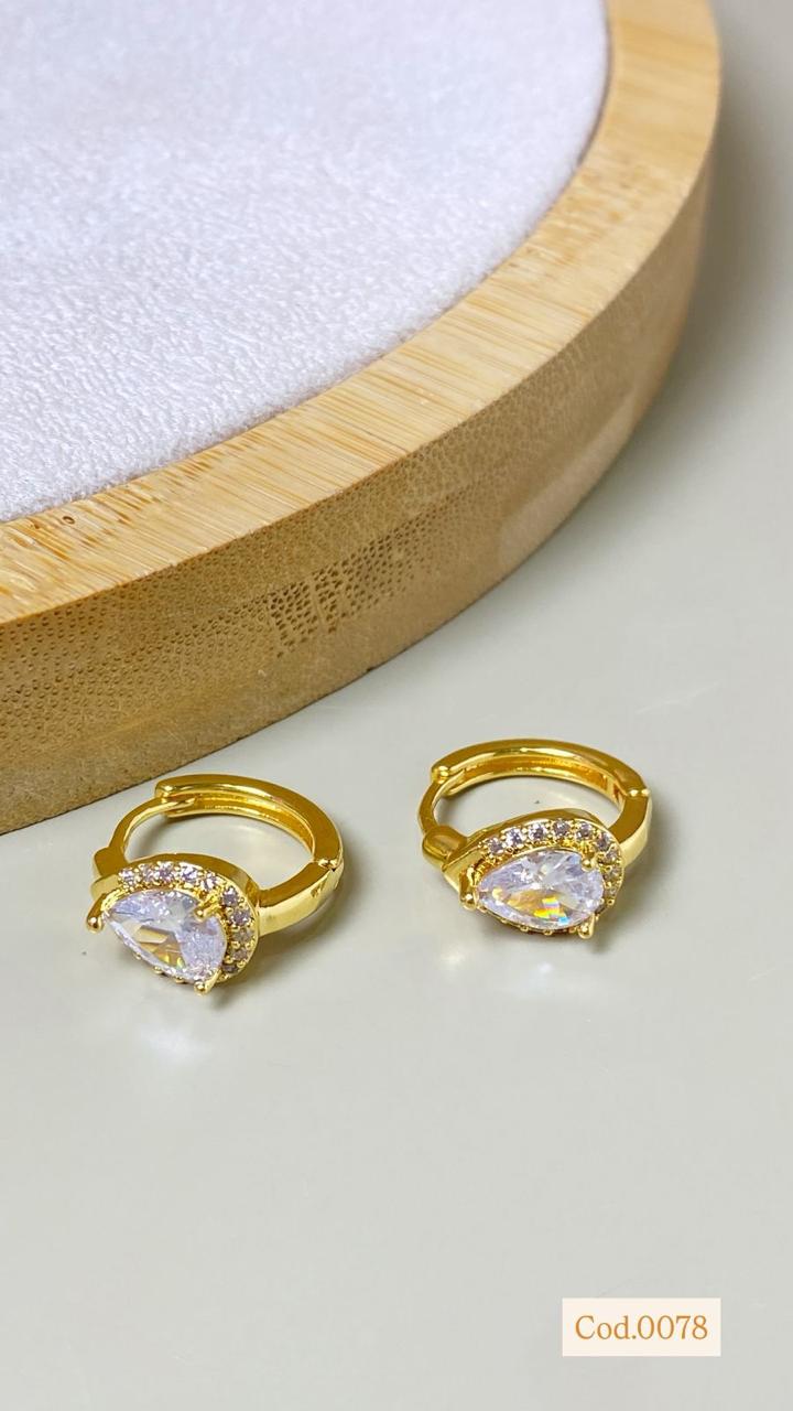 Argola Gota Brilhante Magnífica