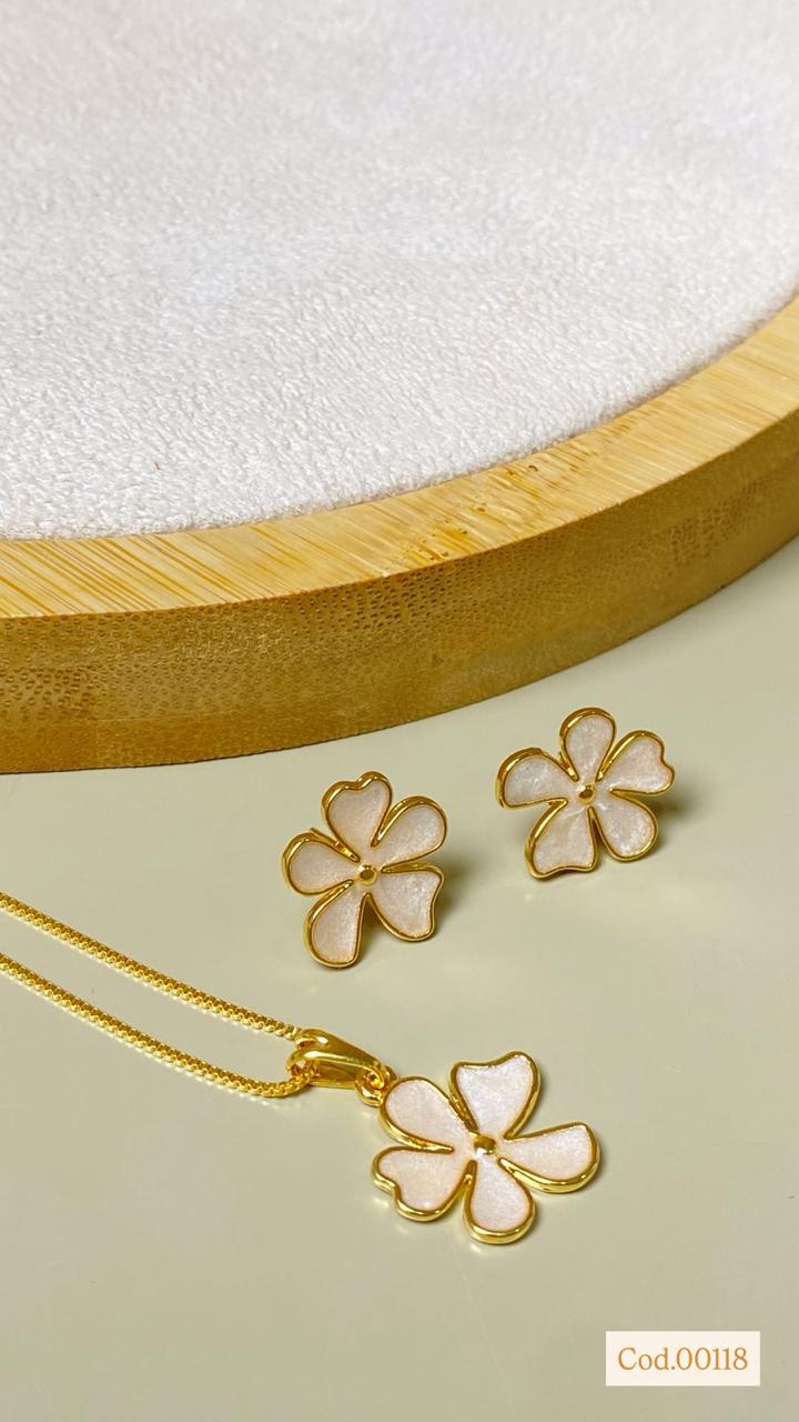 Conjunto Flor Rosa Magnífica