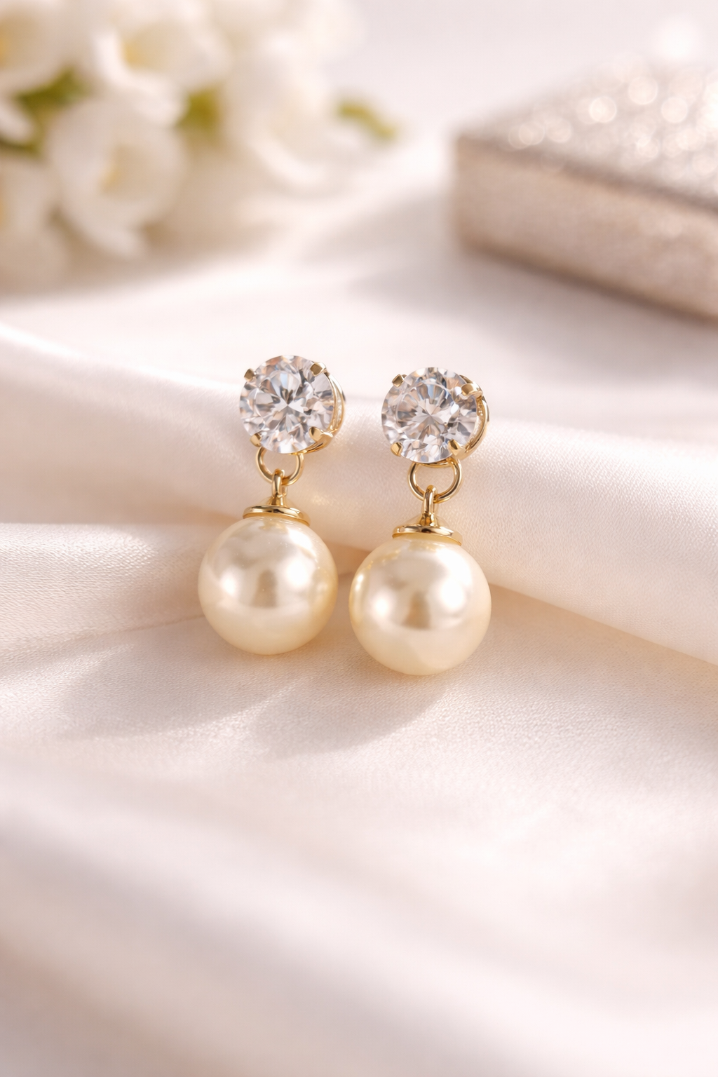 Brinco Pérola Zircônia
