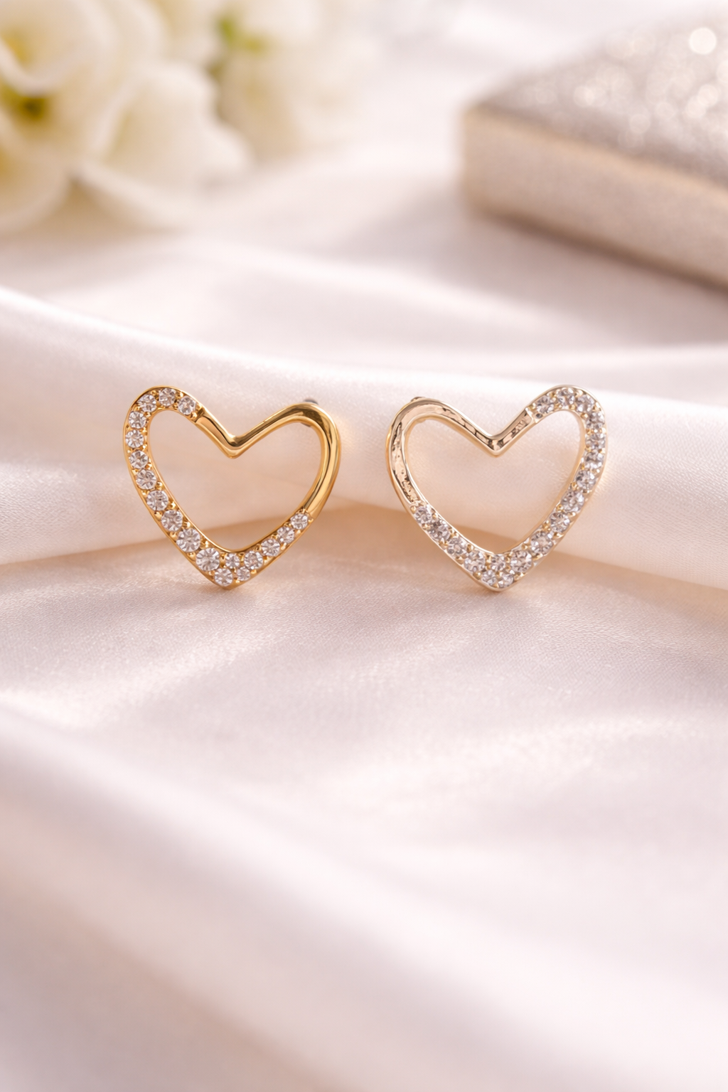 Brinco Coração Pedrinhas