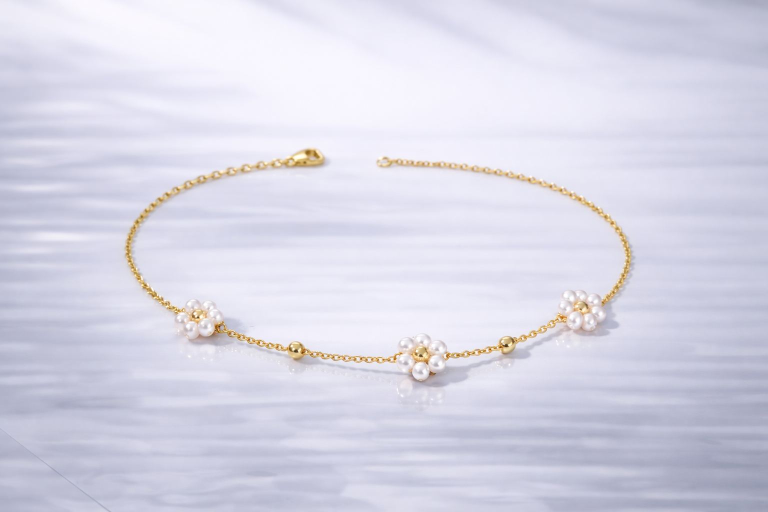 Pulseira Flor Pérola Magnífica