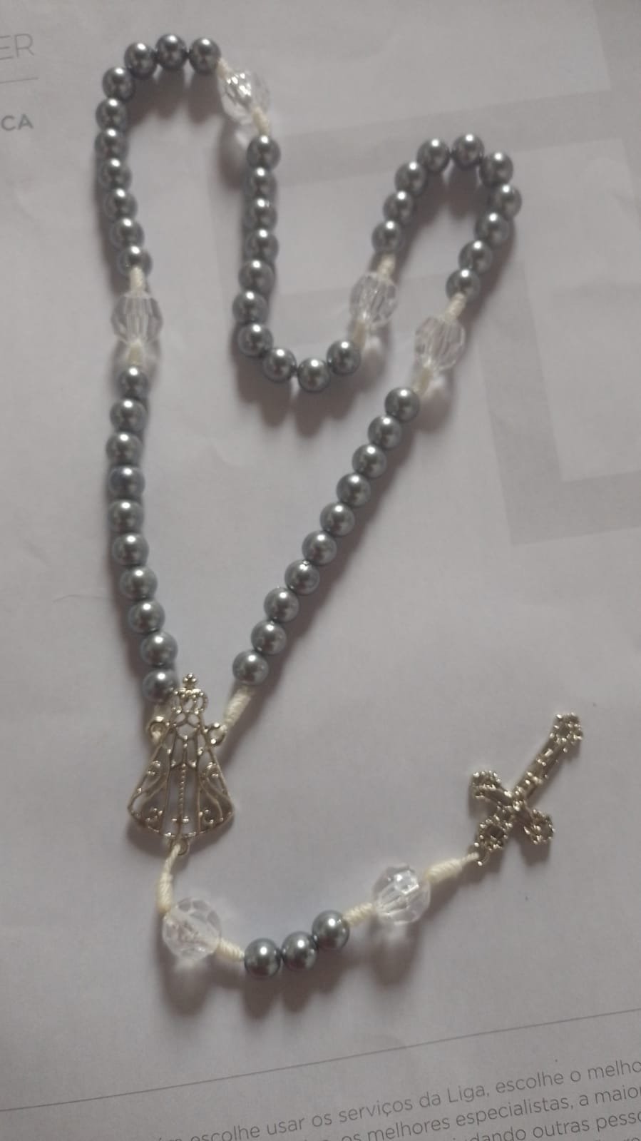 Terço Metalizado Nossa Senhora Aparecida