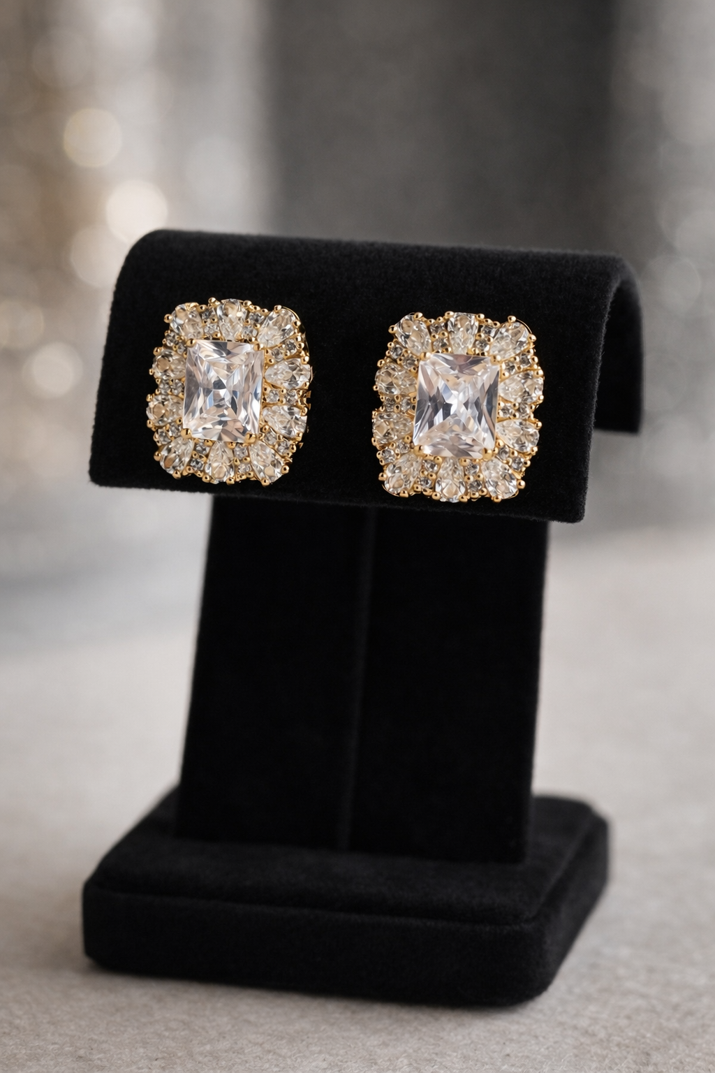 Brinco Retangular Brilho Magnífica