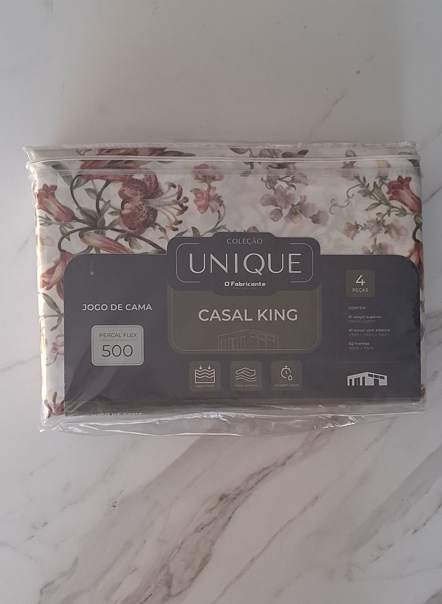Jogo de Cama Casal King 4 Peças